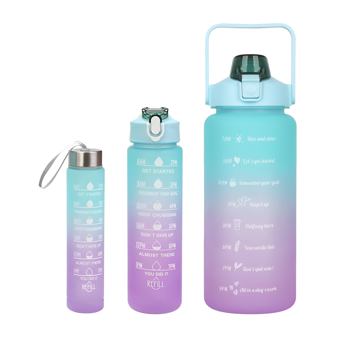 AquaTrio™ 3 in 1 Motivationswasserflasche – Bild 4