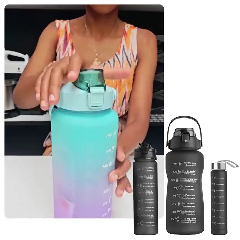 AquaTrio™ 3 in 1 Motivationswasserflasche