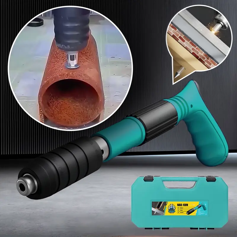 RHINOFIX Rivetslammer PRO – Feder-Nagelwerkzeug für Beton und Stahl + KOSTENLOSE BOX und 50 Nägel