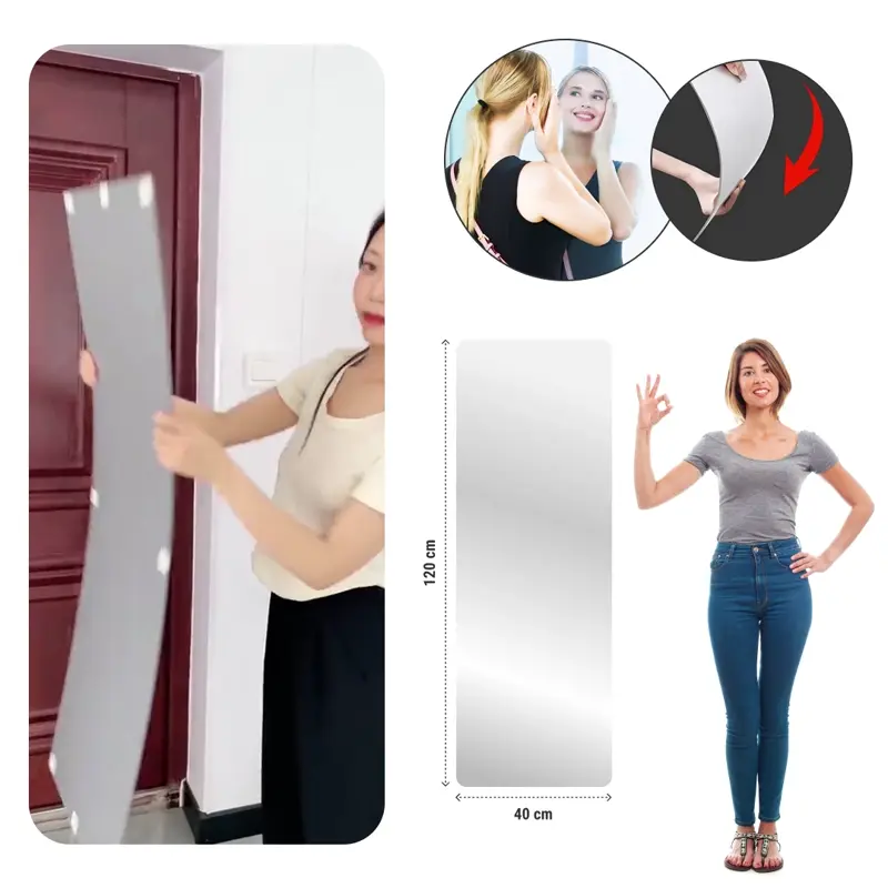 MirrorFlex™ flexibler selbstklebender Acrylspiegel 120 x 40 cm